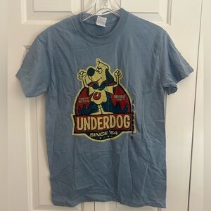 Men’s “Underdog” tee shirt, NWT. Gildan preshrunk 100% cotton. Size S. “Mt Blue”